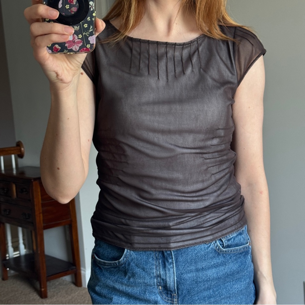 Vintage Y2K Mesh Layered Kenneth Cole Top